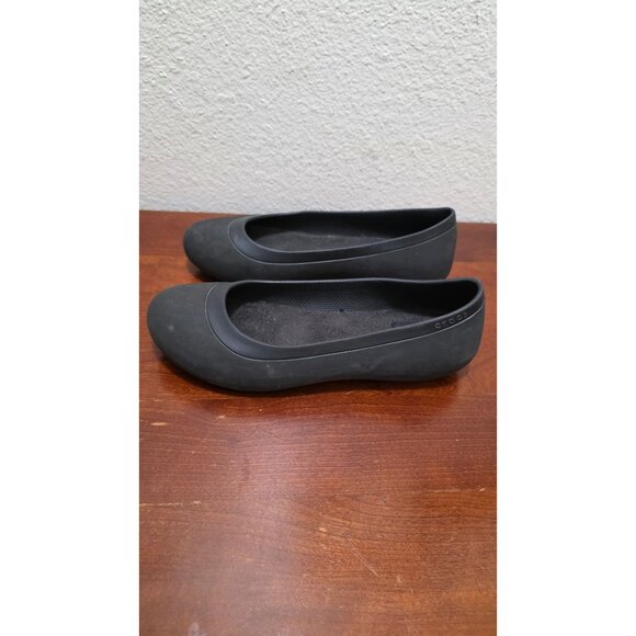 Crocs Black Women's Slip-On Flat Rubber Shoes Size 8 - Picture 4 of 10